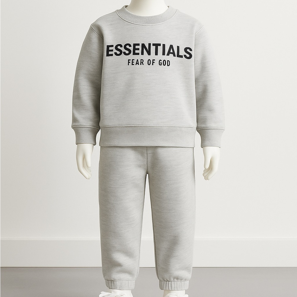 ESSENTIALS Gray Black Sweatshirt Joggers Set 4T